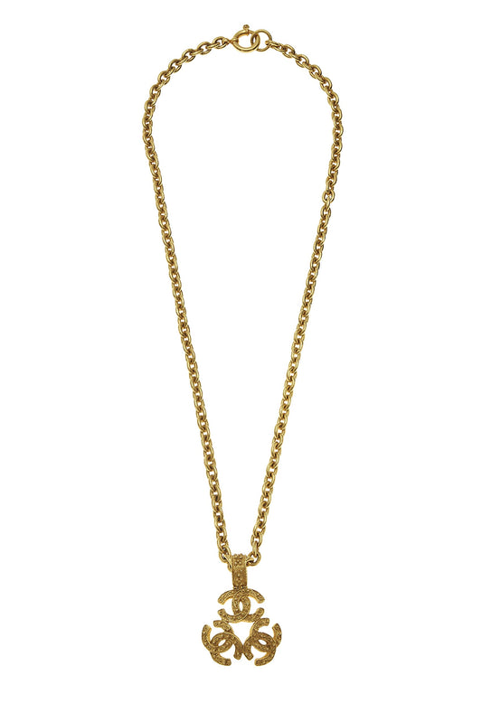 Chanel, Pre-Loved Gold Filigree 'CC' Necklace, Gold