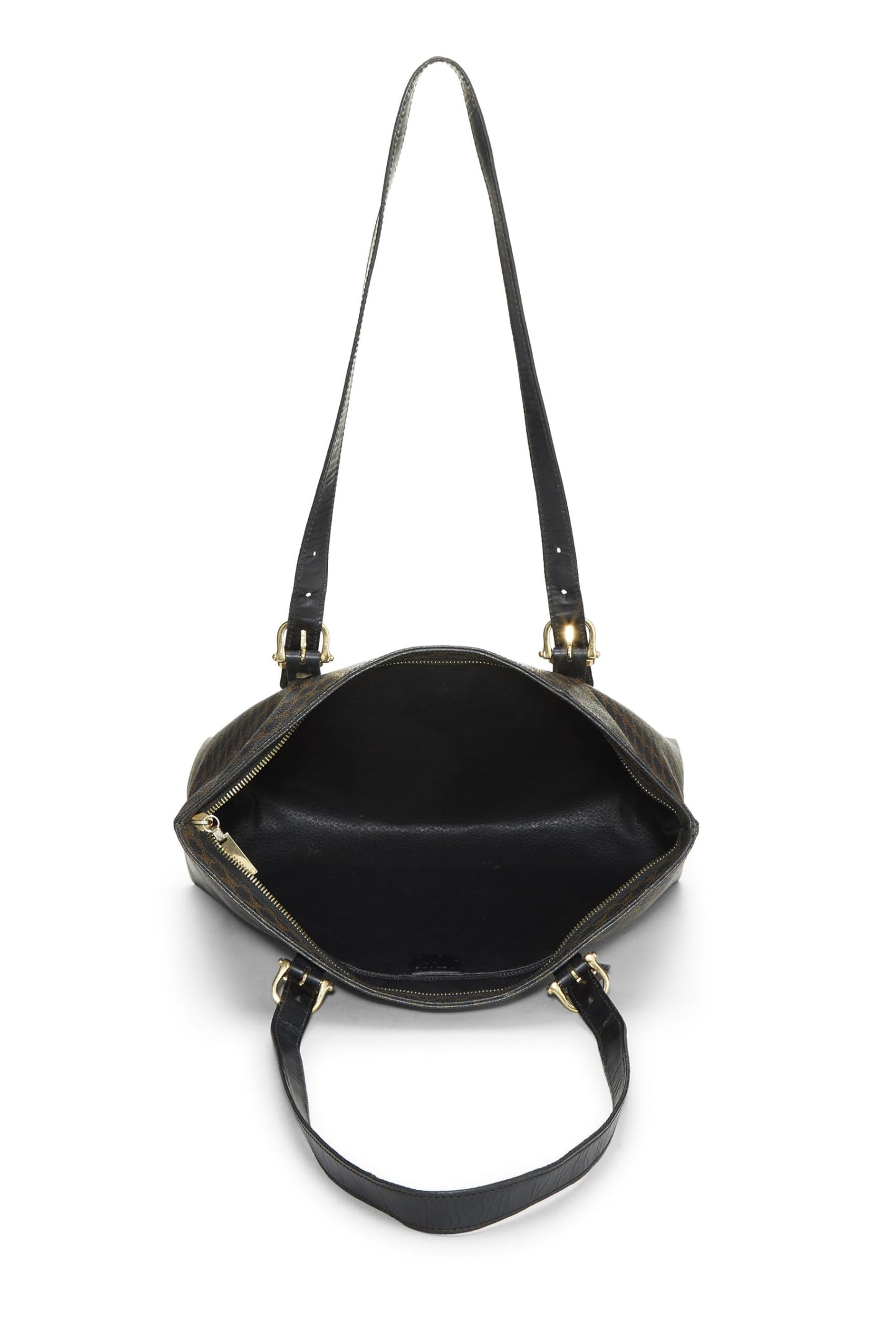 Céline, sac fourre-tout en toile enduite noire Macadam d'occasion, noir