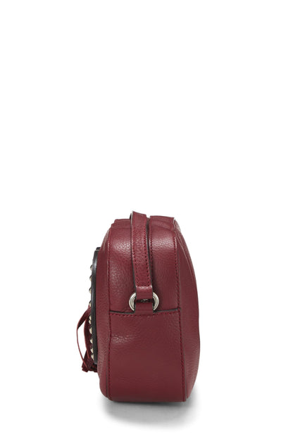 Gucci, Pre-Loved Burgundy Grained Leather Studded Soho Disco, Burgundy