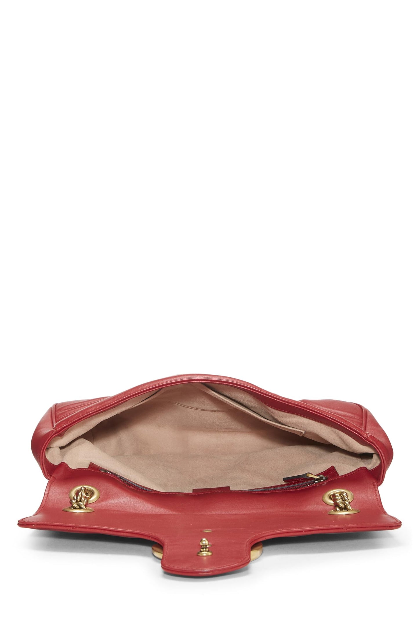 Gucci, Bolso de hombro GG Marmont Matelassé de cuero rojo Pre-Loved, Rojo