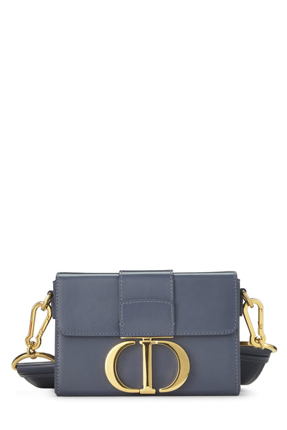 Dior, sac 30 Montaigne Box en cuir de veau bleu marine d'occasion, bleu marine