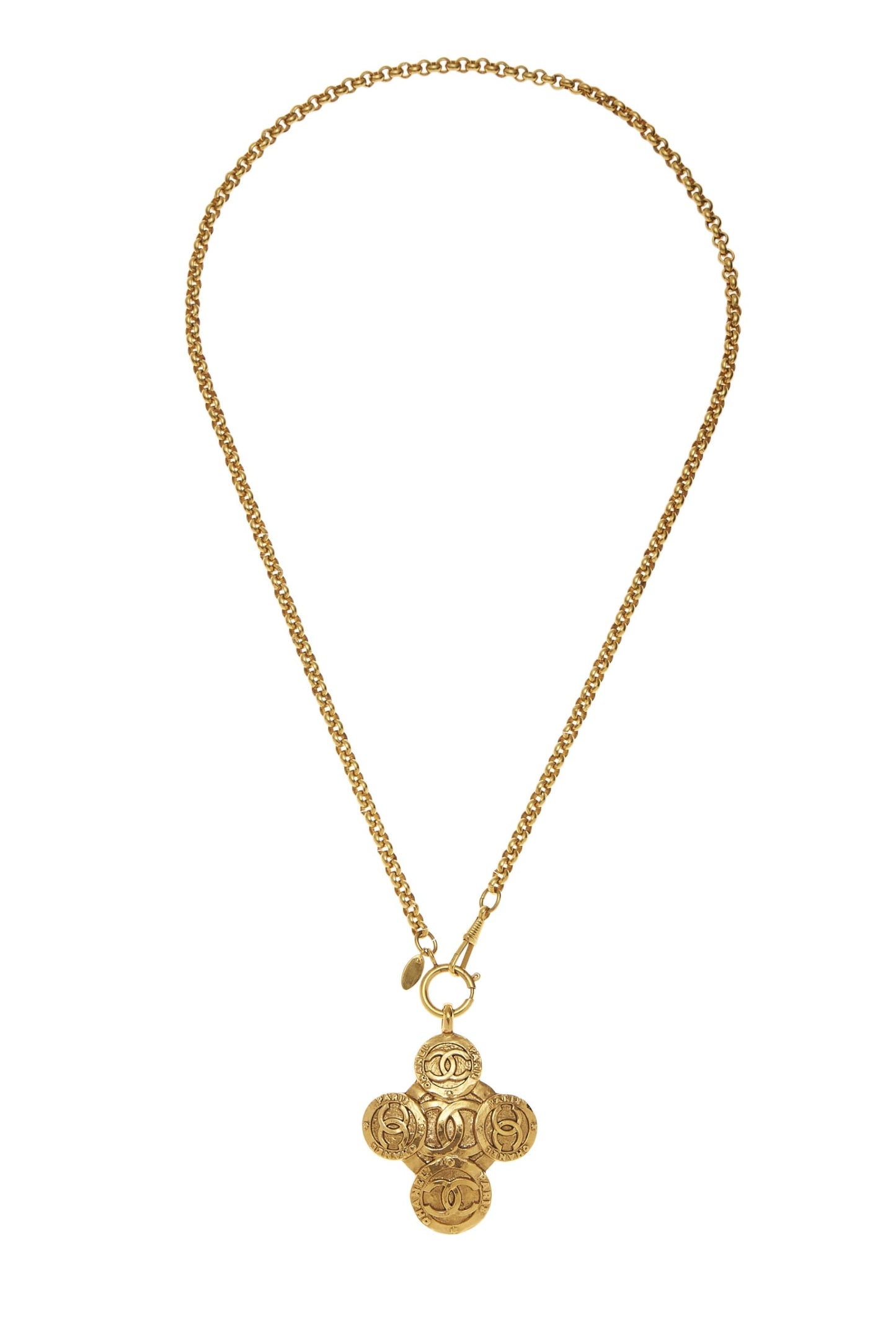 Chanel, Collier Croix 'CC' en Or d'occasion, Or