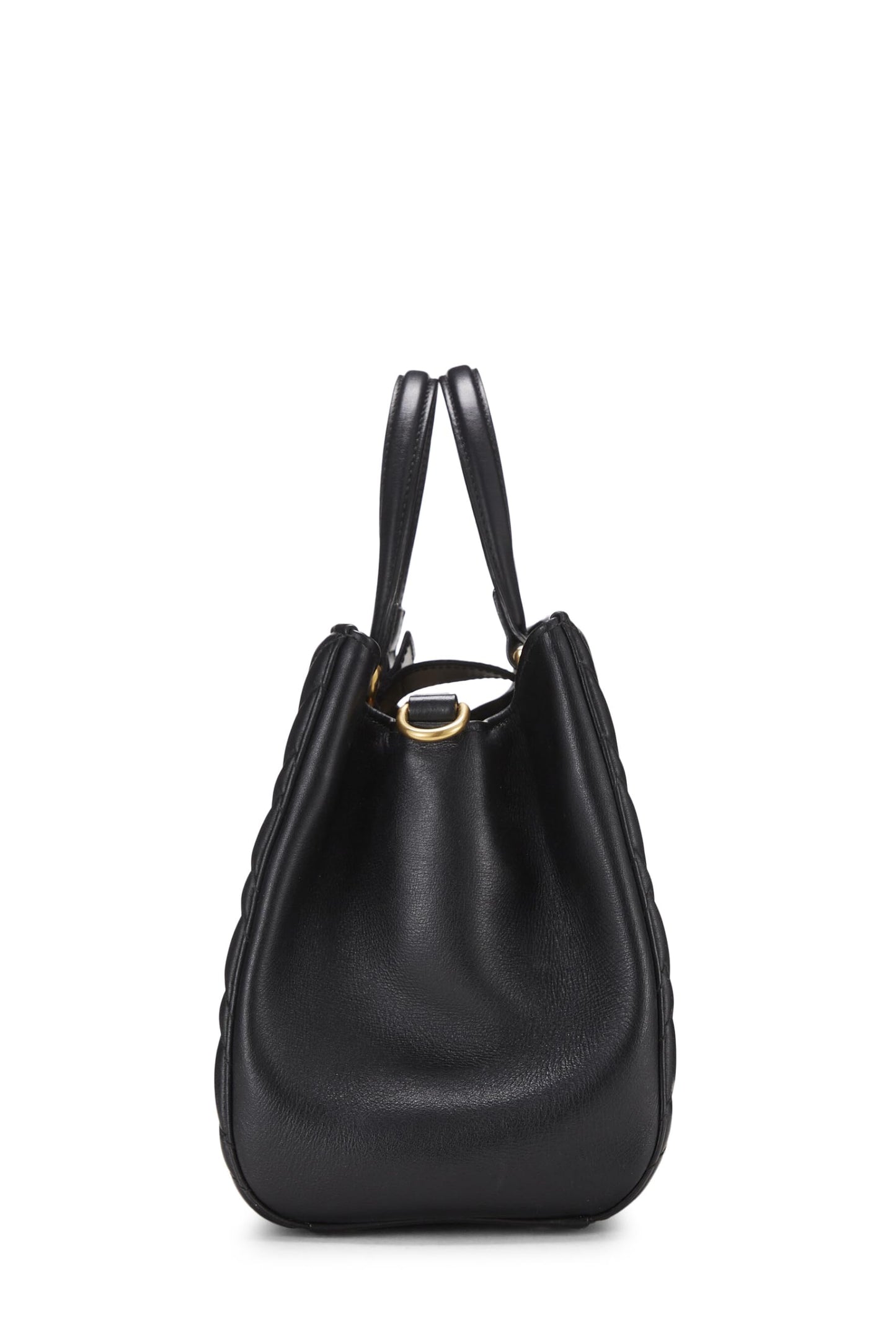 Gucci, Bolso pequeño con asa superior GG Marmont de cuero negro Pre-Loved, Negro