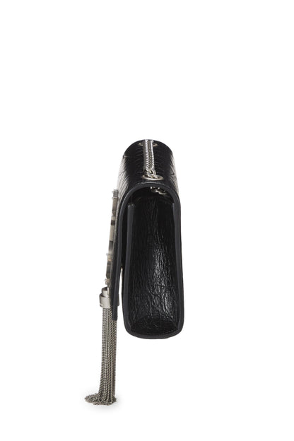 Yves Saint Laurent, Kate Tassel Small en cuir gaufré noir d'occasion, noir