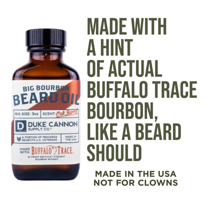 Duke Cannon Supply Co. Big Bourbon Beard Care Collection Gift Bundle (3 Piece Set) - Premium Men's Beard Wash, Beard Balm and Beard Oil (Oak Barrel Scent)