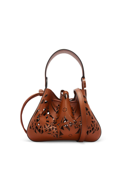 Oscar de la Renta, Laser Cut O Handle Bag, Coffee