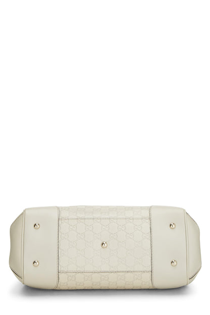 Gucci, sac fourre-tout double Mayfair Guccissima blanc d'occasion, blanc