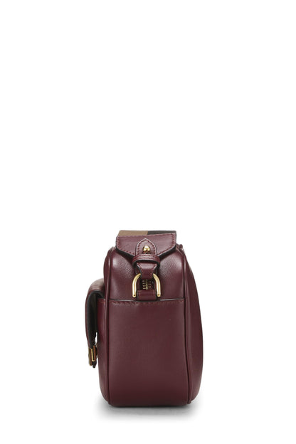 Fendi, Baguette Camera Medium en cuir bordeaux d'occasion, bordeaux