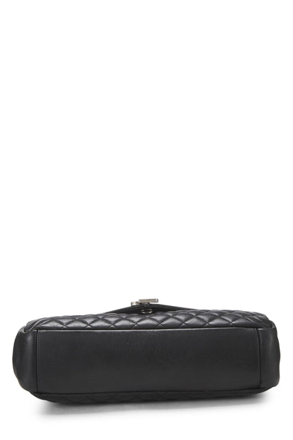 Yves Saint Laurent, College Large en cuir de veau noir à trois matelassages, d'occasion, noir