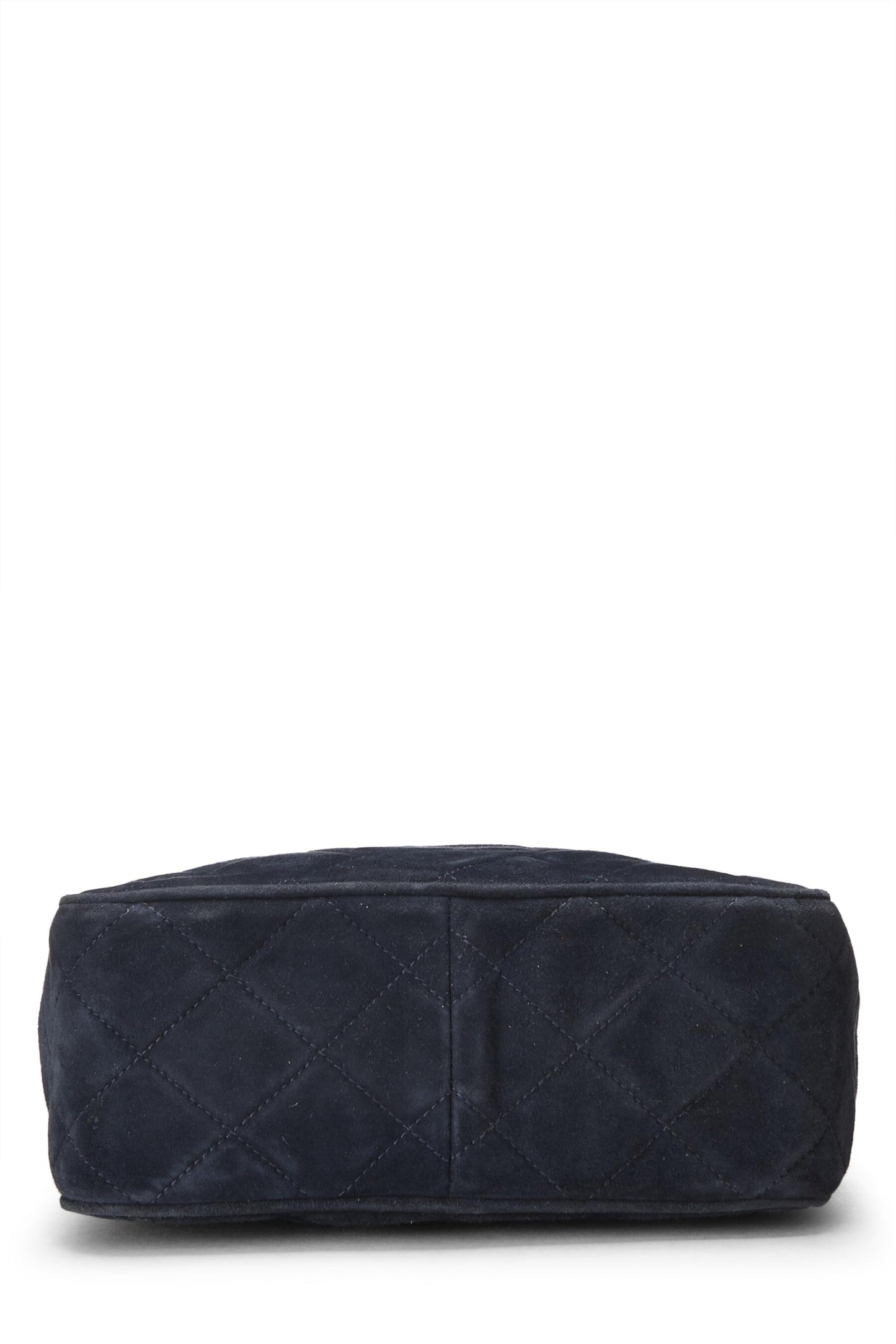 Chanel, Pre-Loved Navy Suede Diamond 'CC' Camera Bag Mini, Navy