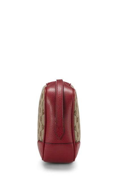 Gucci, Pre-Loved Red Original GG Canvas Bree Crossbody, Red