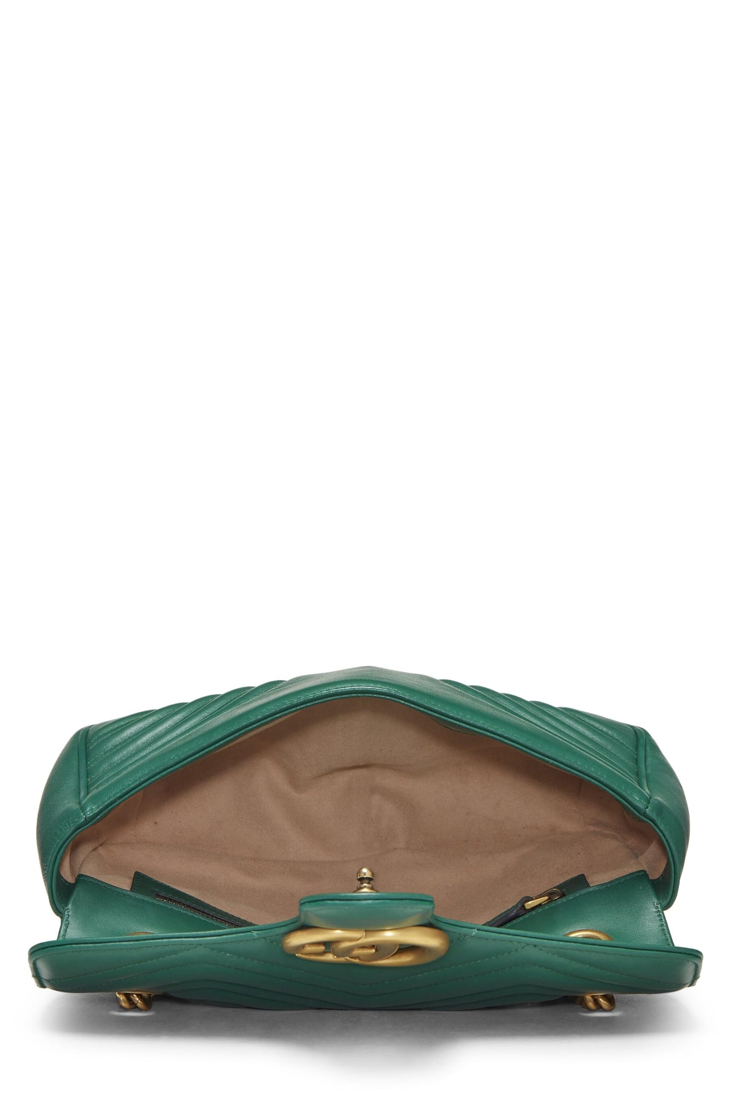 Gucci, Bolso de hombro pequeño GG Marmont de cuero verde Pre-Loved, Verde