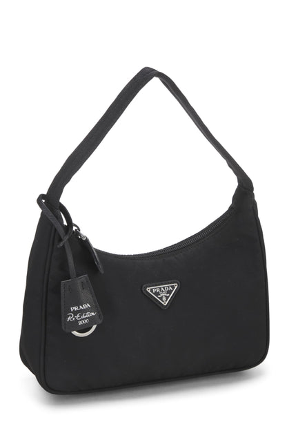 Prada, Pre-Loved Black Tessuto Re-Edition 2000 Hobo Mini, Black