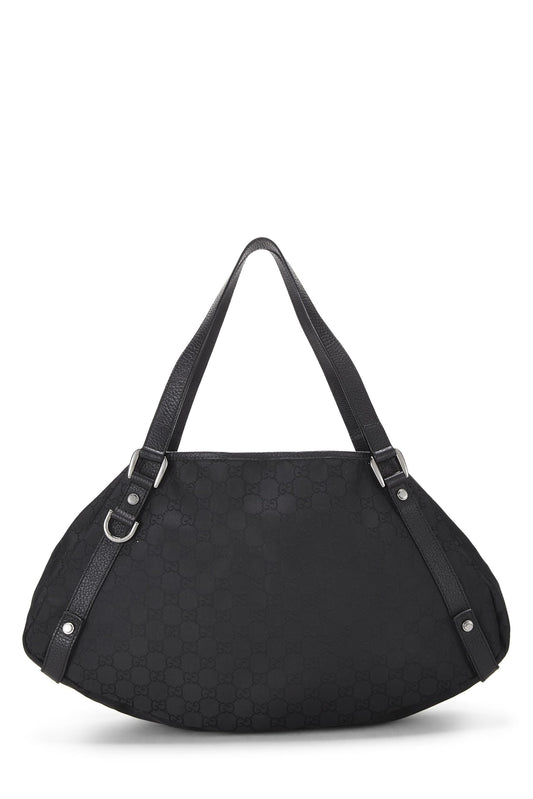 Gucci, sac fourre-tout Abbey en nylon noir GG d'origine d'occasion, noir