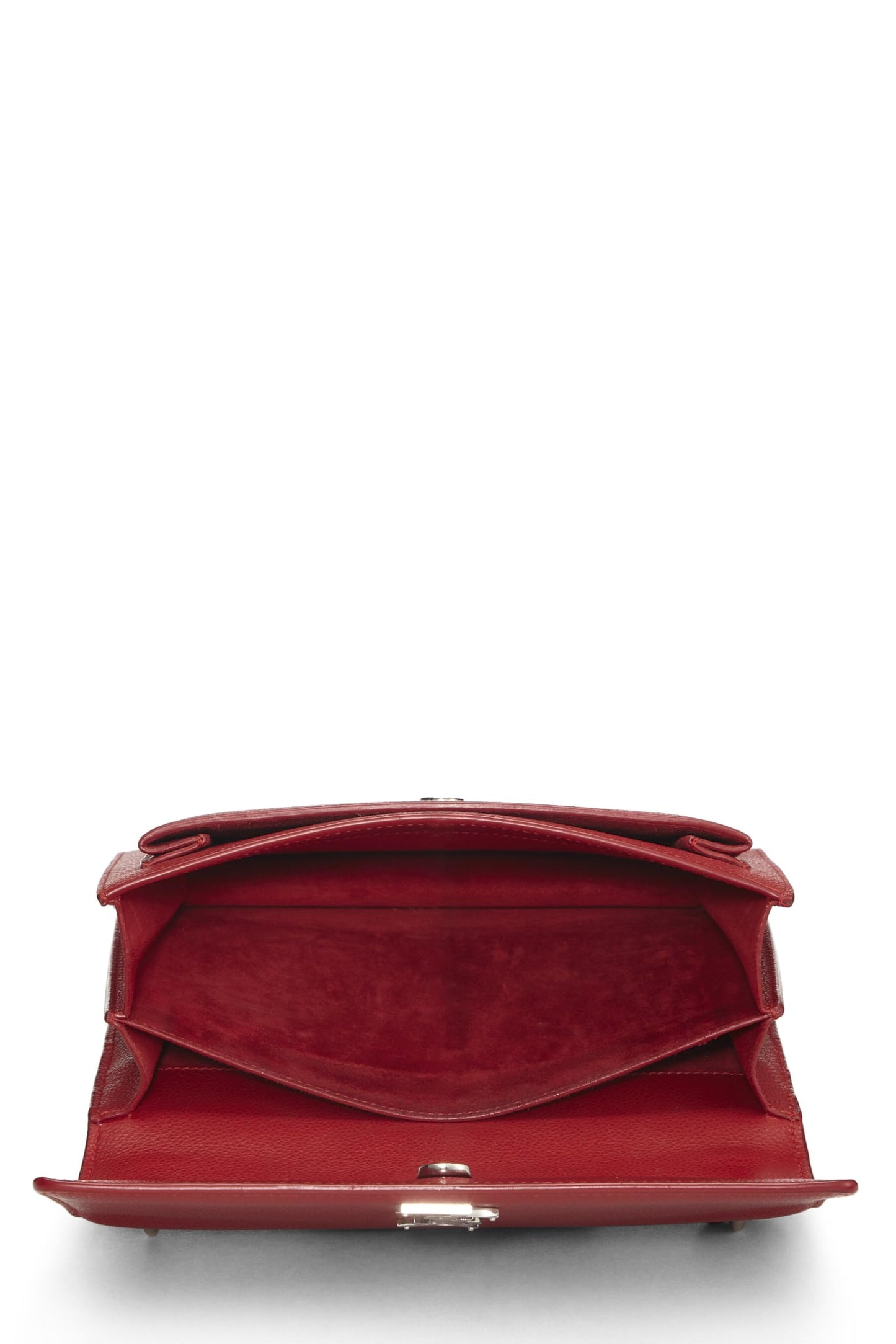 Yves Saint Laurent, Piel de becerro roja Pre-Loved Sunset Medium, Rojo