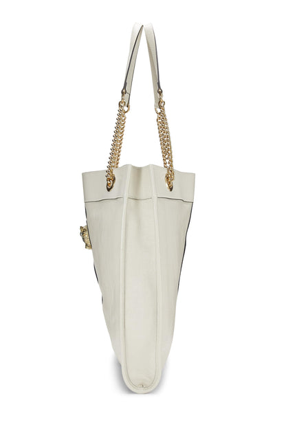 Gucci, grand sac fourre-tout en cuir blanc Web Rajah d'occasion, blanc