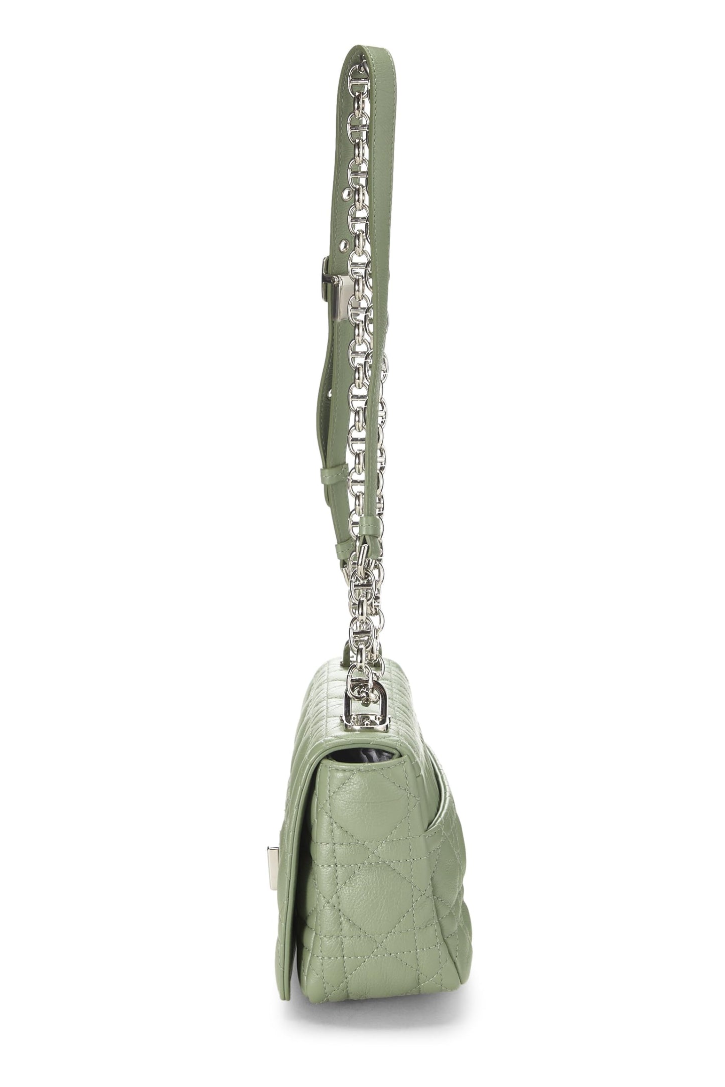 Dior, Bolso Caro pequeño de piel de becerro Cannage verde Pre-Loved, Verde