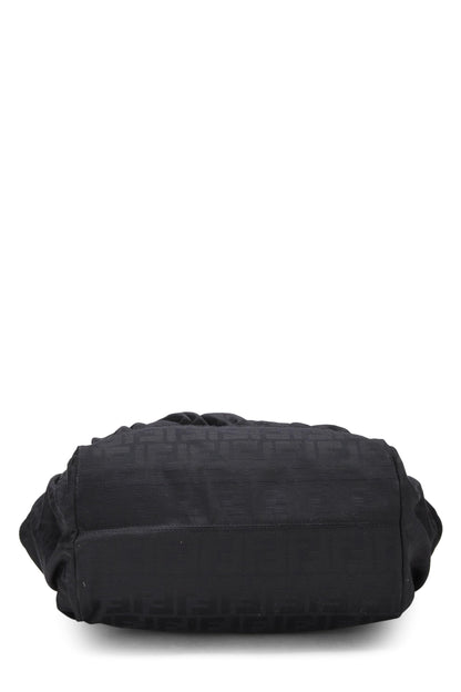 Fendi, sac fourre-tout de poche en toile noire Zucca, grand modèle, d'occasion, noir