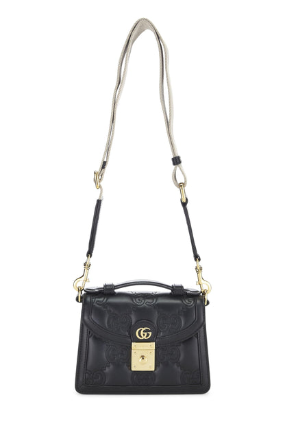 Gucci, Pre-Loved Black GG Matelassé Leather Top Handle Small, Black