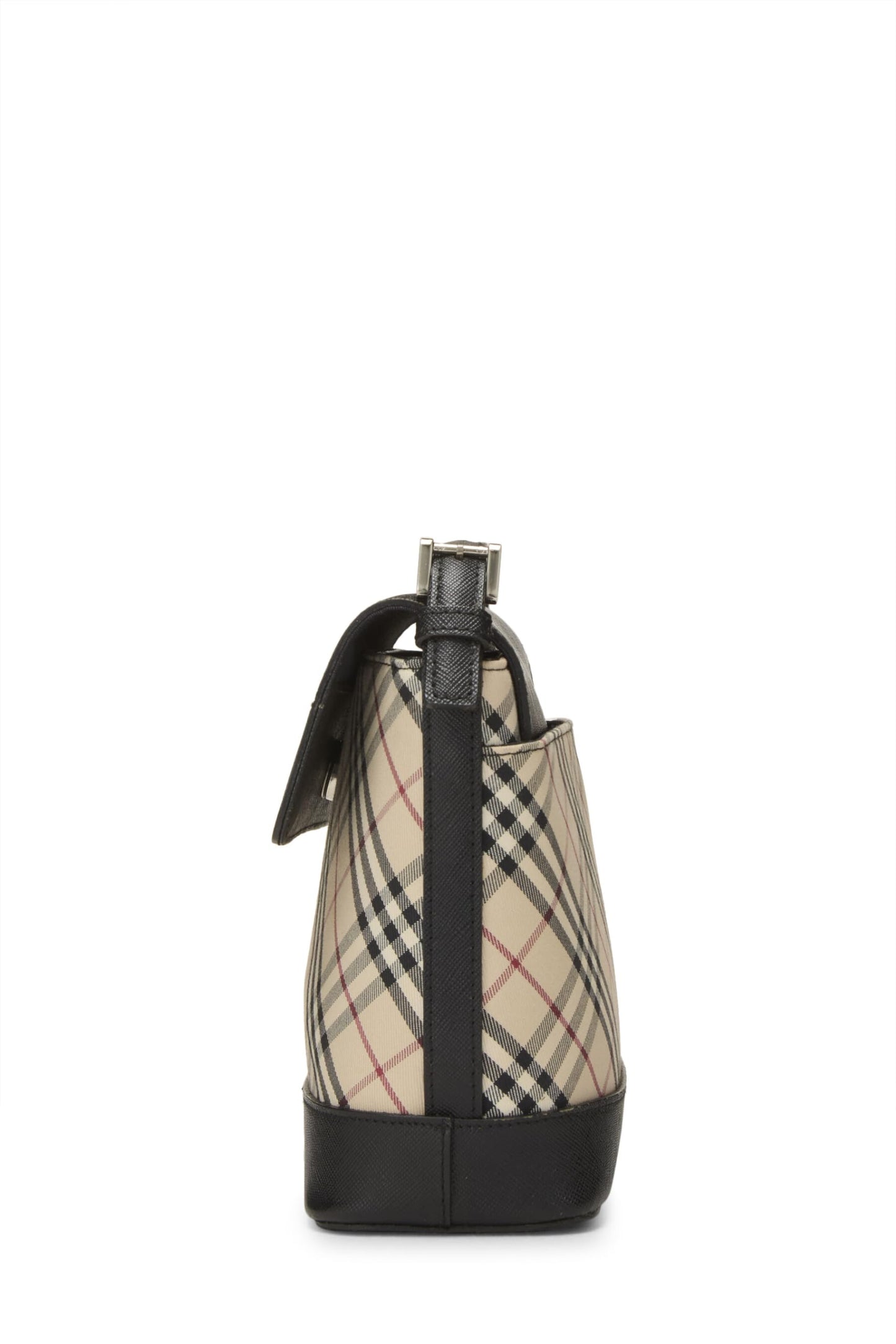 Burberry, petit sac bandoulière en toile jacquard à carreaux noirs d'occasion, noir