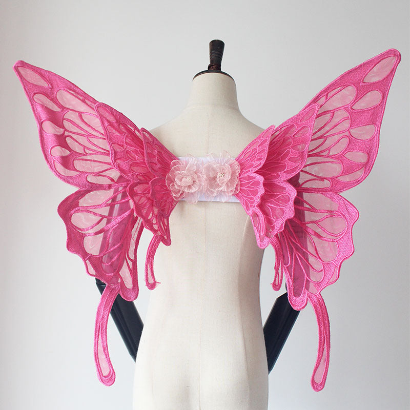 Cute Solid Color Butterfly Wings Back Decoration