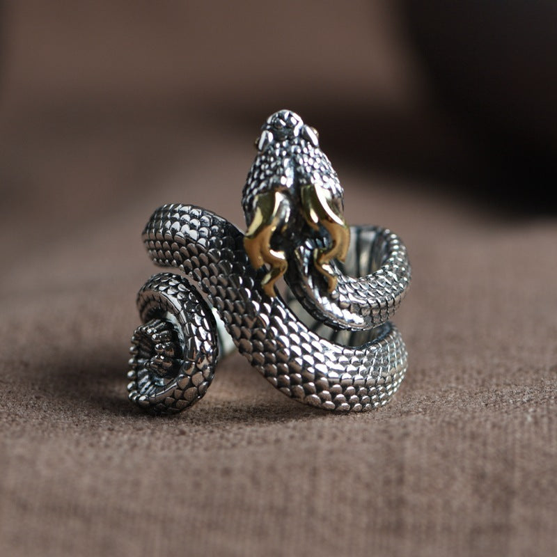 Personalized Creative Retro Silver Snake Ring