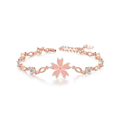 Ferris Wheel Cherry Blossom Bracelet Women's All-match S925 Sterling Silver