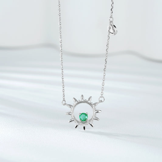 Women's Personality Collar Chain Round Temperament Emerald Necklace