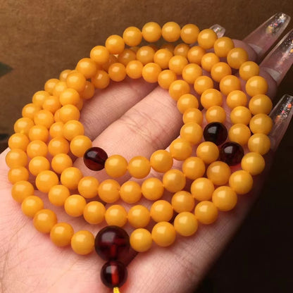 Natural Beeswax 108 Buddha Beaded Necklace Accessories