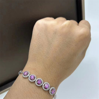 Pulsera de moissanita para mujer con diamantes de colores