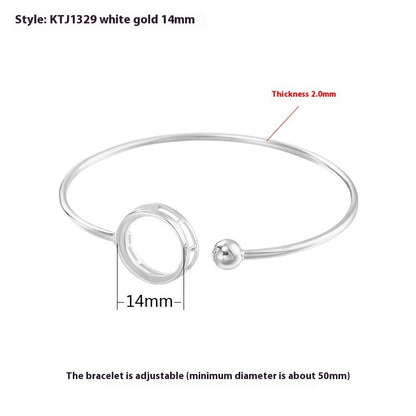 S925 Silver Bracelet Eardrop Frame Women's Simple Temperament Open-ended Bracelet