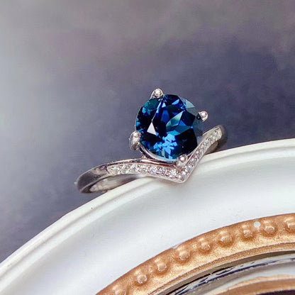 Silver London Blue Topaz Ring Female