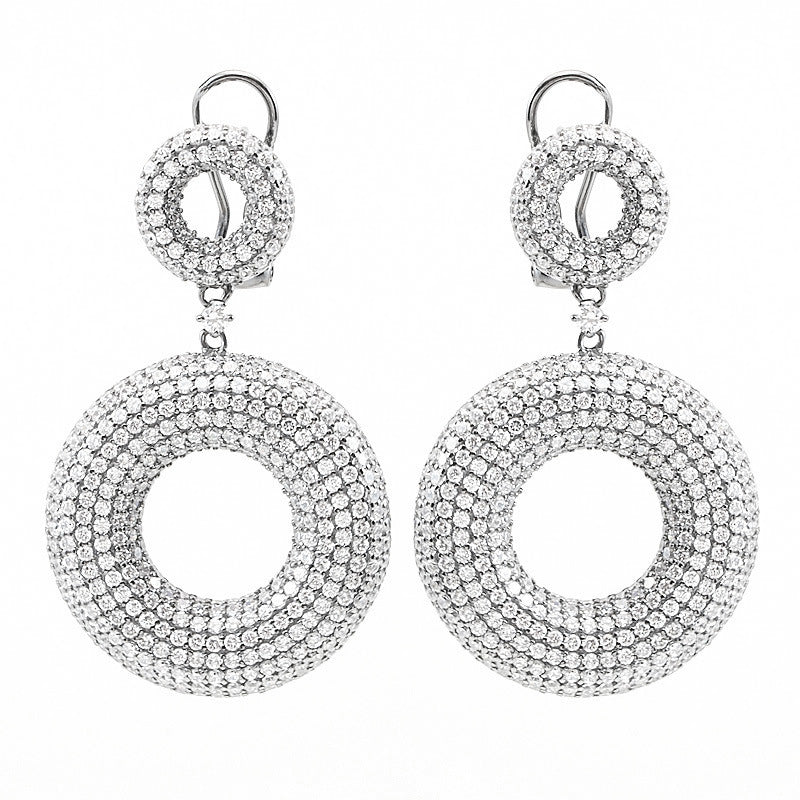 Boucles d'oreilles en argent S925 avec zircon européen et américain