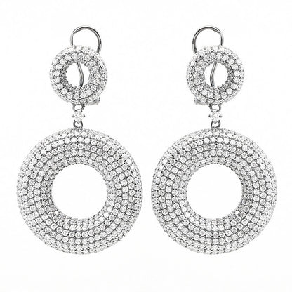 Boucles d'oreilles en argent S925 avec zircon européen et américain