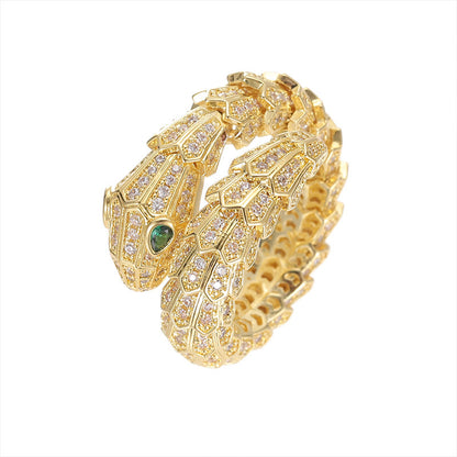 Brass Gold Plated Micro Set Diamond Bracelet Ring Set