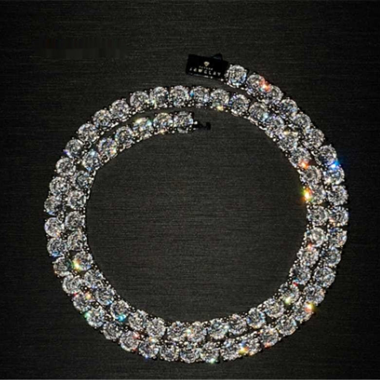 Collier à boucle à ressort avec chaîne de tennis en zircon