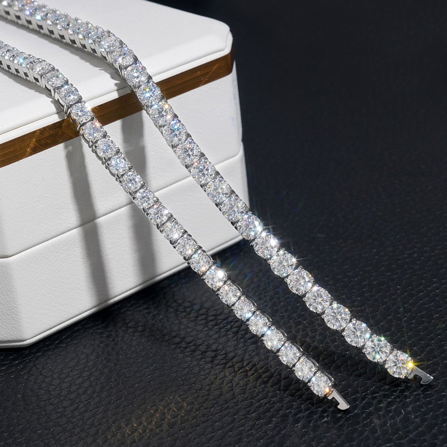 Stainless Steel D-color Moissanite Tennis Chain