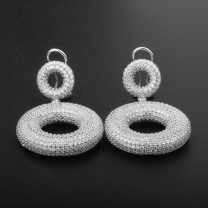 Boucles d'oreilles en argent S925 avec zircon européen et américain