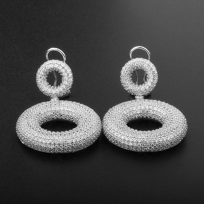 Boucles d'oreilles en argent S925 avec zircon européen et américain