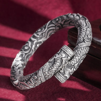 Bracelet de jeu en argent à double tête pour homme