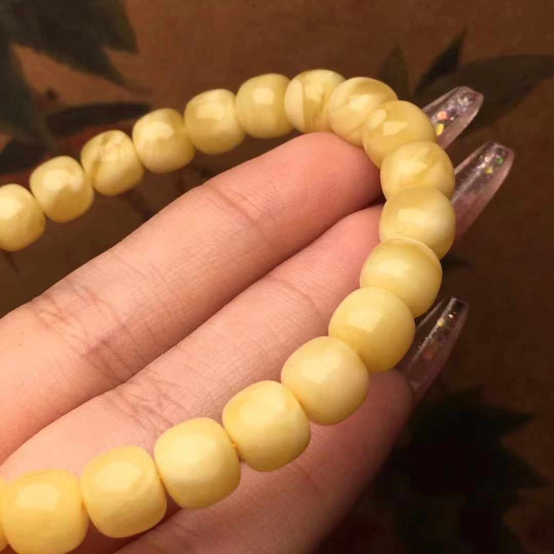 Cera de abejas natural, grasa de pollo amarilla vieja, cera rica y completa, pulsera de un solo círculo, accesorios artesanales, adornos