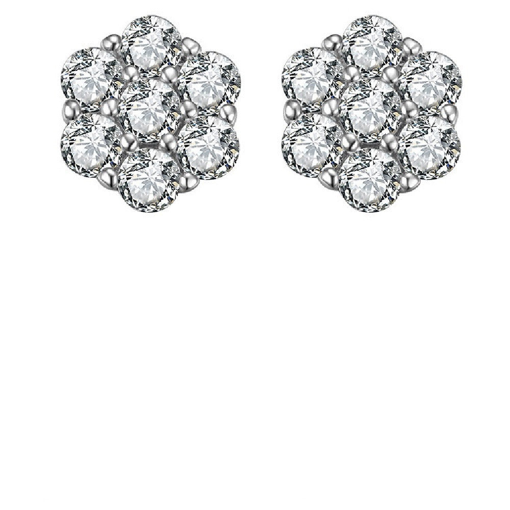 Mosang Diamond Trendy Flower Earrings