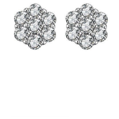 Mosang Diamond Trendy Flower Earrings