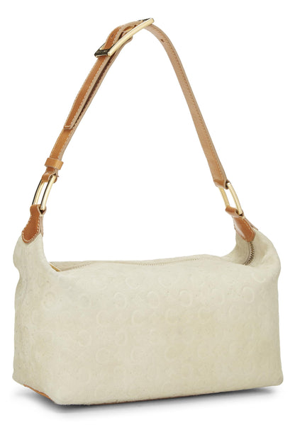 Céline, Pre-Loved Beige Suede Macadam Shoulder Bag, Beige