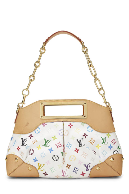 Louis Vuitton, Pre-Loved Takashi Murakami x Louis Vuitton White Monogram Multicolore Judy MM, White