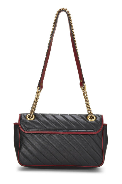 Gucci, sac à bandoulière GG Marmont Torchon en cuir noir d'occasion, petit modèle, noir