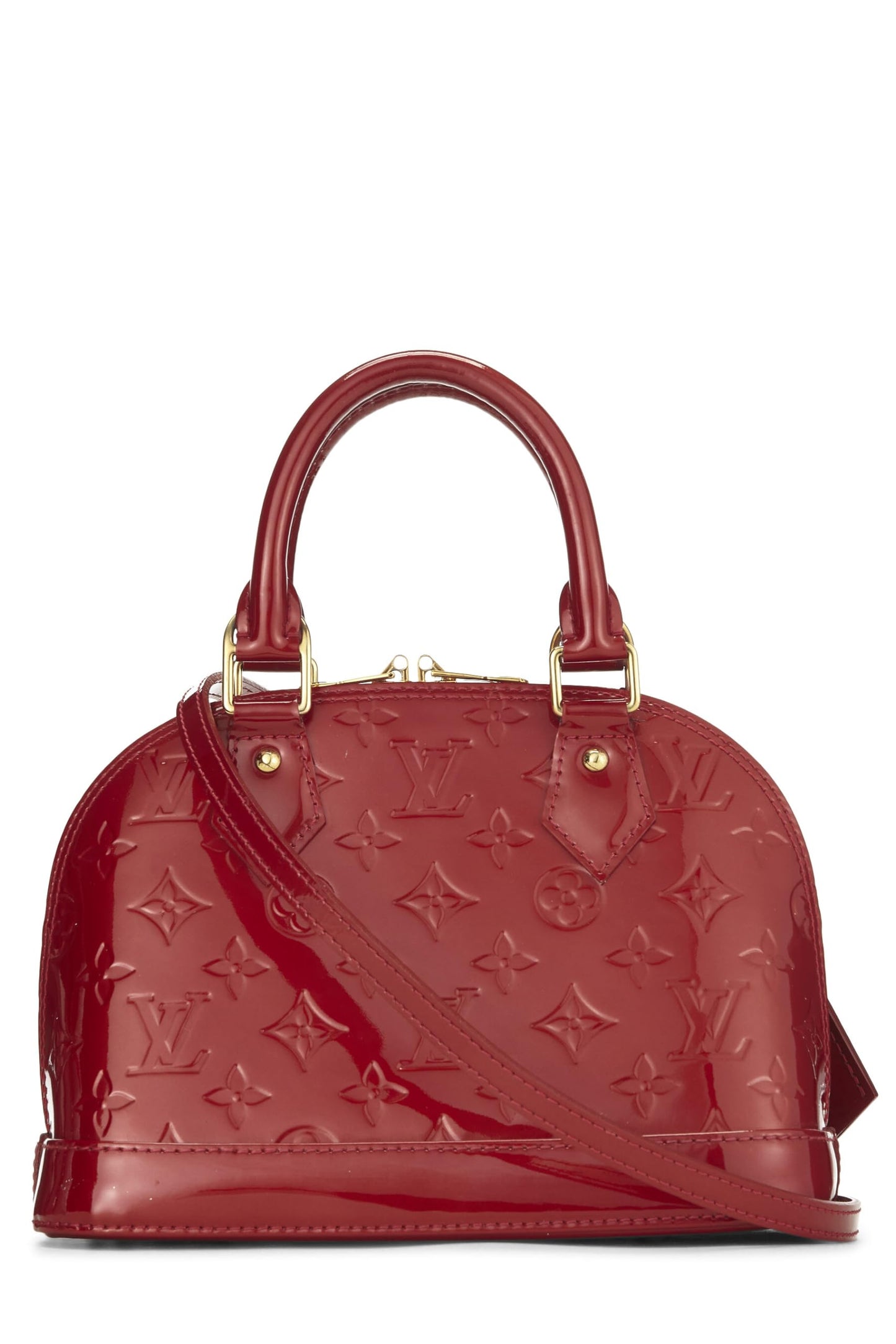 Louis Vuitton, Vernis Alma BB Cerise Monogram d'occasion, Rouge