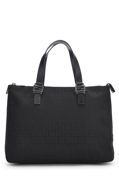 Fendi, Bolso tote pequeño de lona con forma de calabacín negro Pre-Loved, Negro