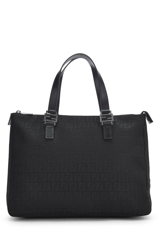 Fendi, sac fourre-tout en toile Zucchino noir d'occasion, petit modèle, noir