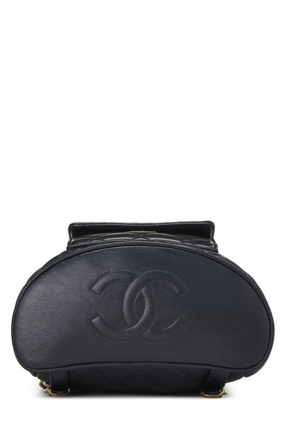 Chanel, sac à dos classique « CC » en cuir d'agneau matelassé noir d'occasion, petit modèle, noir